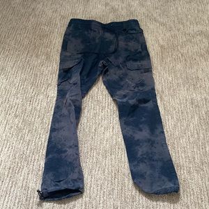 Dark blue patterned nylon cargo pants